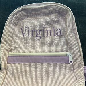 Mint Purple Seersucker Kids Backpack